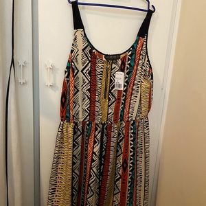 Forever 21+ Sleeveless Pattern Dress 1X NWT